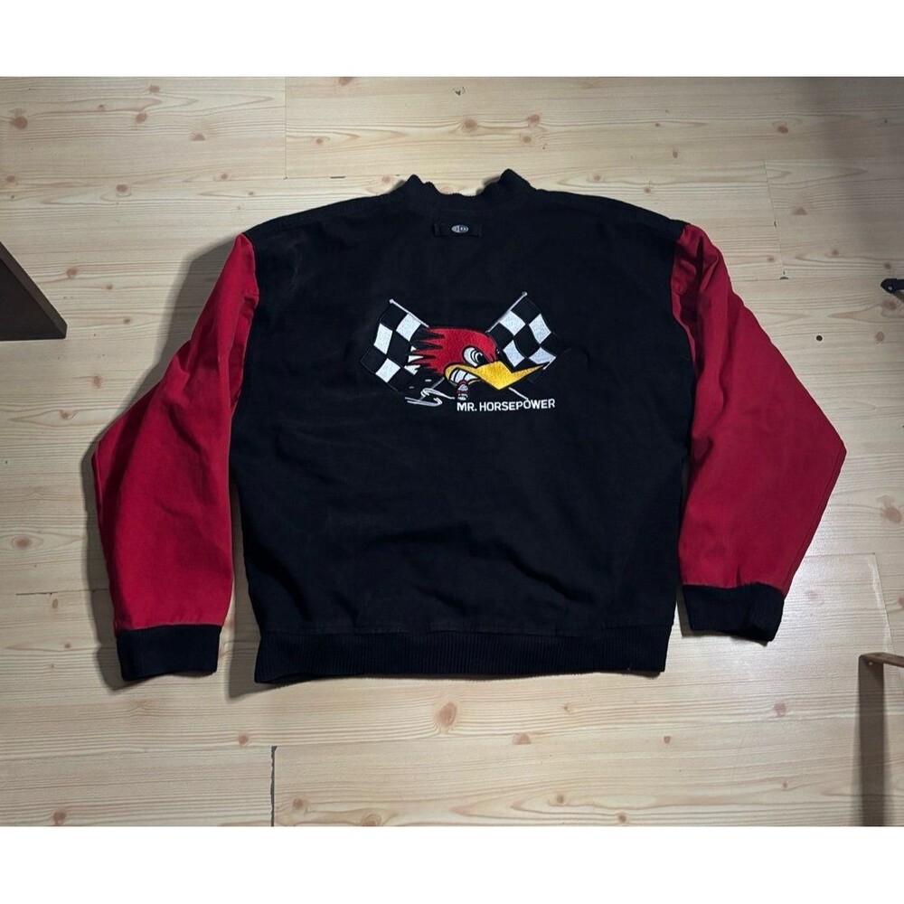 Vintage Mr Horsepower Jacket Letterman Size L Clay Smith Speed Shop Woodpecker